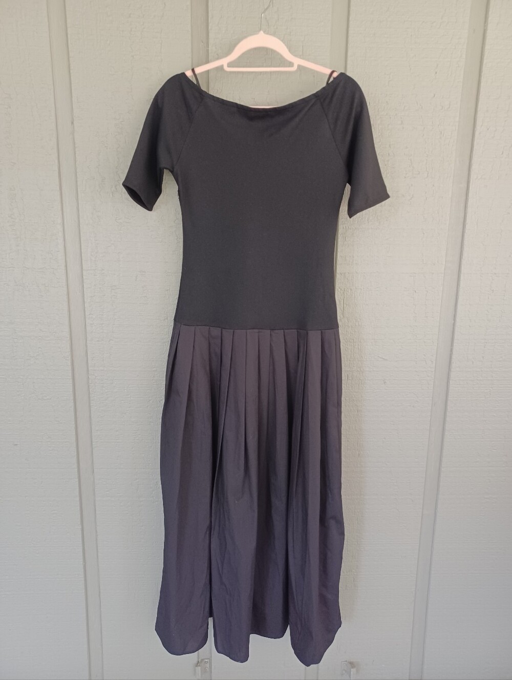 Marcella NYC Mila Maxi Dress Size M Women Off The Shoulder Pockets In Black - Picture 7 of 14